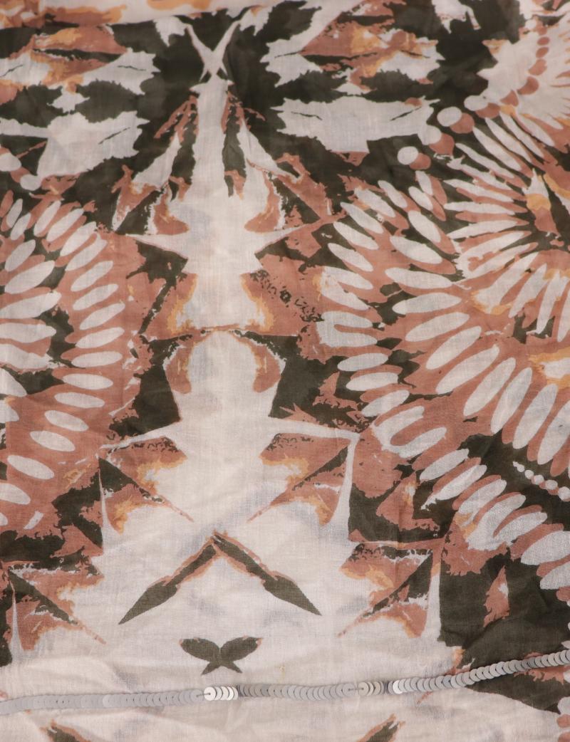 Passigatti Damenschal  XL Tuch Abstraktes Muster Pailletten Baumwolle rosé weiß