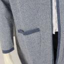 Zwillingsherz Strickjacke Cardigan Jeansblau Weiß mit Kaschmir Wolle Gr. 1 36 38