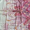 SAMAYA Tuch Schal Viskose kleine Bommeln Blüten und Paisley Muster