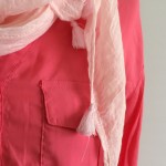 Dreieckstuch Sommertuch leichte Qualität rosa weiß oder koralle Baumwolle Vieskose