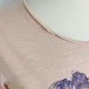 Shirt Langarm V.Milano Tigerkopf Nieten Perlen weiß hellgrau rosè Größe M 38 40