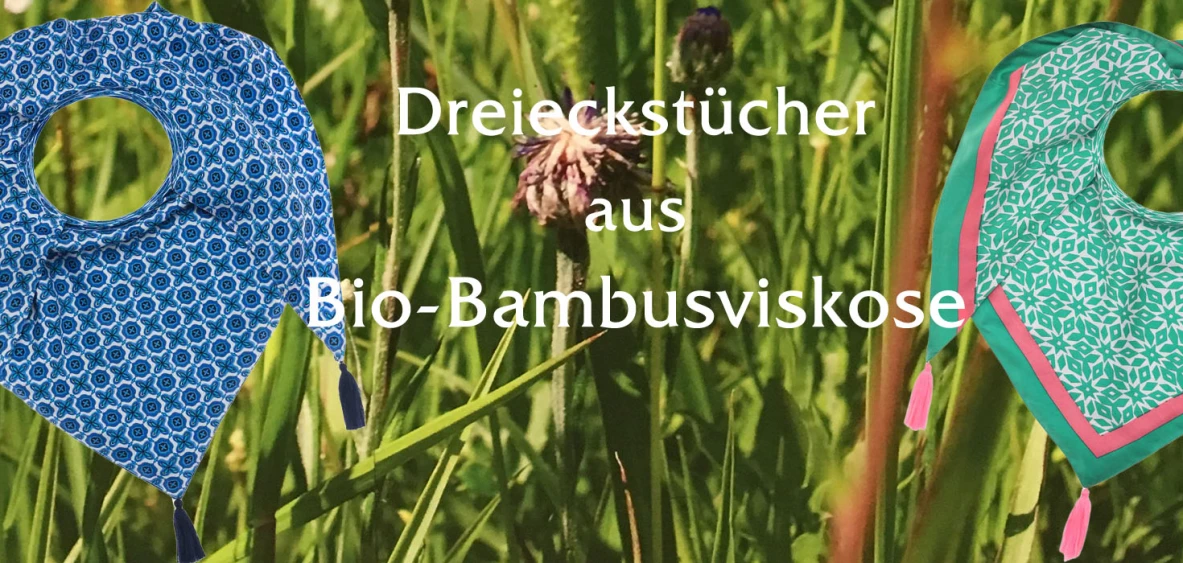 Zwillingsherz Dreieckstuch Organic-Bamboo-Taina-Blau